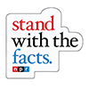 NPR® Stand with the Facts Red Blue Logo Cut Out Sticker Thumbnail